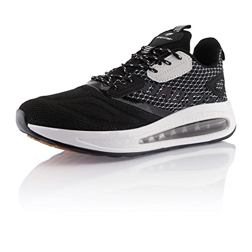 Fusskleidung® Damen Herren Sportschuhe Dämpfung Sneaker leichte Laufschuhe Grau Schwarz Weiss EU 43 von Fusskleidung