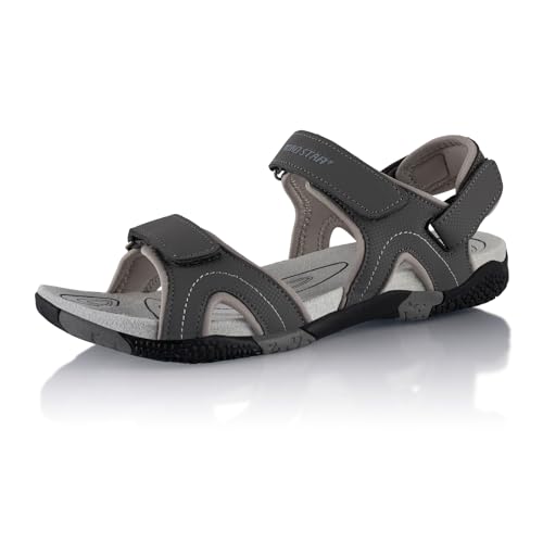 Fusskleidung® Damen Herren Trekkingsandalen Sommer Wanderschuhe Sandalen robuste Profilsohle Grau Grau EU 36 von Fusskleidung