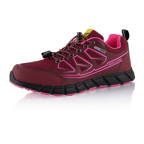 Fusskleidung® Damen Herren Wanderschuhe Bequeme Trekkingschuhe Softshell Rot Pink EU 41 von Fusskleidung