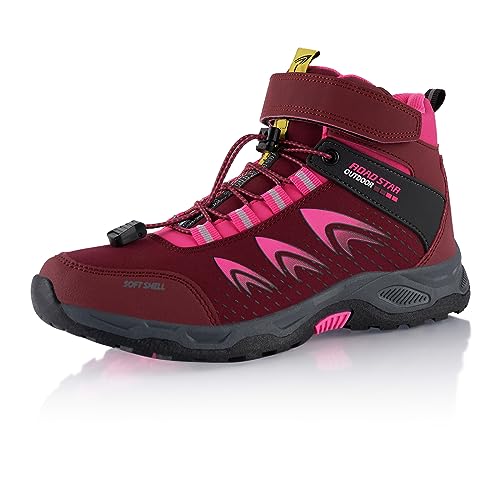 Fusskleidung® Damen Herren Wanderschuhe Softshell Wanderstiefel Rot Pink EU 38 von Fusskleidung