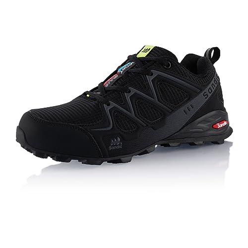 Fusskleidung® Damen Herren Wanderschuhe atmungsaktive Trail Running Trekkingschuhe Schwarz Grau EU 45 von Fusskleidung