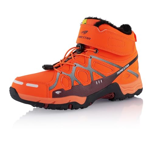 Fusskleidung® Damen Herren Wanderschuhe warm gefütterte Orange Rot EU 45 von Fusskleidung