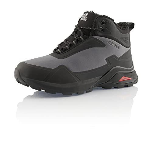 Fusskleidung® Damen Herren Wanderschuhe warm gefütterte Trekkingstiefel Schwarz Dunkelgrau EU 39 von Fusskleidung