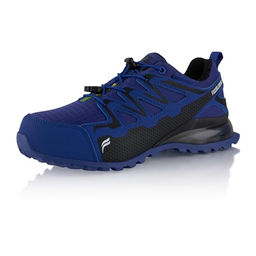 Fusskleidung® Damen Herren Wanderschuhe wasserdichte Trail Running Trekkingschuhe Blau Schwarz EU 44 von Fusskleidung