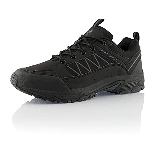 Fusskleidung® Herren Wanderschuhe Wasserabweisende Trekkingschuhe Schwarz Schwarz EU 42 von Fusskleidung