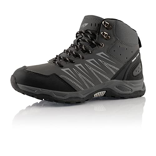 Fusskleidung® Damen Herren Wanderschuhe warm gefütterte Winterstiefel Grau Schwarz EU 37 von Fusskleidung