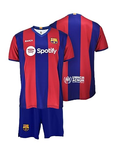 Futbol Club Barcelona Trikot und Hose Erstausbildung Saison 2023/2024 - Offizielle Replik mit Lizenz Kind, Blau/Weinrot, 14 Años von Futbol Club Barcelona