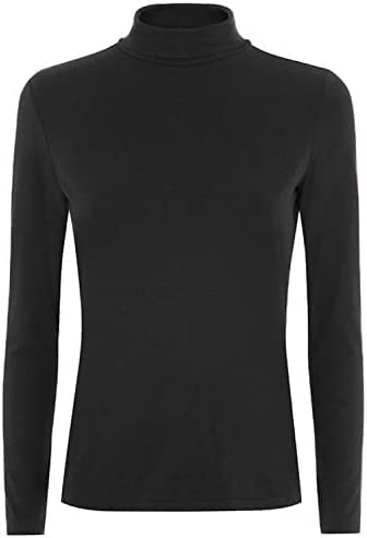 Futura London Damen-Poloshirt aus Baumwolle, Rollkragen, langärmelig, lässig, Größe 36-46, Schwarz , 38 Futura London Damen-Poloshirt aus Baumwolle, Rollkragen, langärmelig, lässig, Größe 36-46, Schwarz , 38 von Futura London
