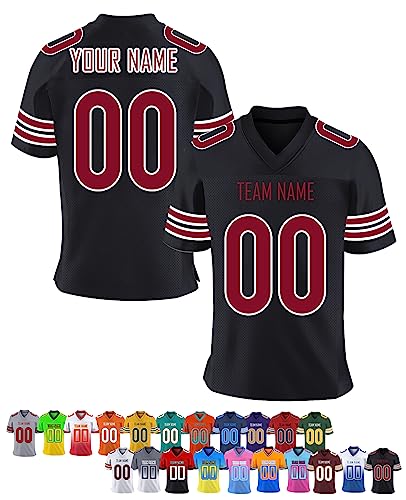 Fußballtrikot, personalisierbar, bedruckt, Teamname und Nummer, personalisierbar, Sportuniform für Herren, Damen, Jugend, design 1, Small-7X-Large von FwSYouMAI