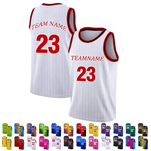 FwSYouMAI Benutzerdefinierte Basketball-Trikot, gedruckt Team Name/Nummer, personalisierte Sport-Trikots Uniformen für Männer/Frauen/Jungen/Mädchen-Stil 13 von FwSYouMAI