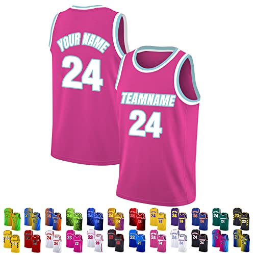 FwSYouMAI Benutzerdefinierte Basketball-Trikot, gedruckt Team Name/Nummer, personalisierte Sport-Trikots Uniformen für Männer/Frauen/Jungen/Mädchen-Stil 15 von FwSYouMAI