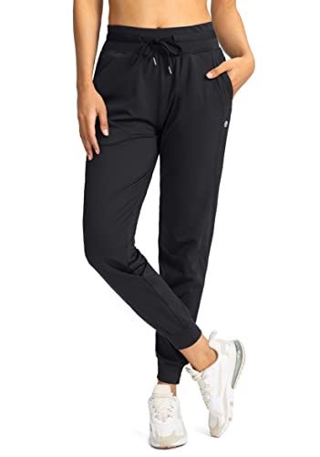 G Gradual Damen-Jogginghose mit Reißverschlusstaschen, hohe Taille, athletisch, konisch, Sweathose für Damen, Workout, Lounge, schwarz, Groß von G Gradual