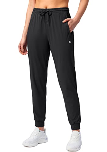 G Gradual Damen Jogginghose mit Reißverschlusstaschen Tapered Running Sweatpants für Frauen Lounge, Joggen, Schwarz, Groß von G Gradual