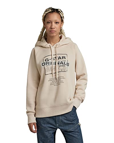 G-STAR RAW Damen Originals Loose Hooded Sweatshirt, Weiß (dk talc D21249-A971-A488), XS von G-STAR RAW