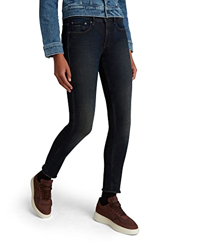 G-STAR RAW Damen 3301 Mid Skinny Ankle Jeans, Blau (Worn in moss D20059-C051-C777), 27W / 32L von G-STAR RAW