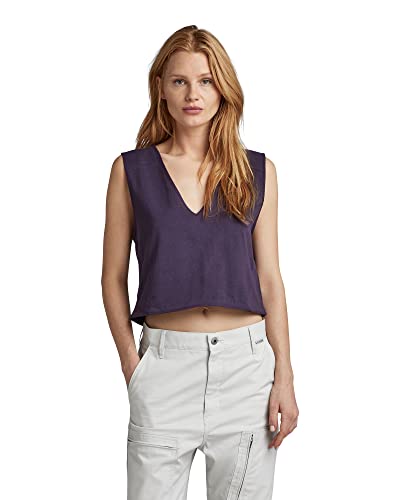 G-STAR RAW Damen Boxy Cropped Graphic Weste, Purpur (carbonne purple D22787-C336-0013), M von G-STAR RAW