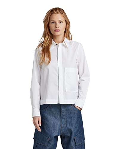 G-STAR RAW Damen Boxy Hemd, Weiß (white D22907-4481-110), L von G-STAR RAW