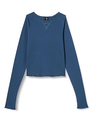 G-STAR RAW Damen Cropped baby sis raglan r t ls wmn, Blau (rank blue D23803-1141-868), S von G-STAR RAW