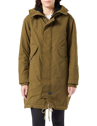 G-STAR RAW Damen Hooded fishtail parka, Grün (dark olive D24235-D419-C744), L von G-STAR RAW