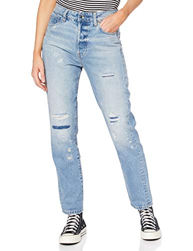 G-STAR RAW Damen Midge Saddle High Waist Boyfriend Jeans, Blau (lt aged restored 211 D09098-9920-9666), 26W / 30L von G-STAR RAW