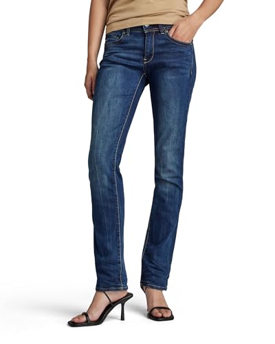 G-STAR RAW Damen Midge Saddle Straight Jeans, Blau (dk aged D02153-6553-89), 29W / 28L von G-STAR RAW