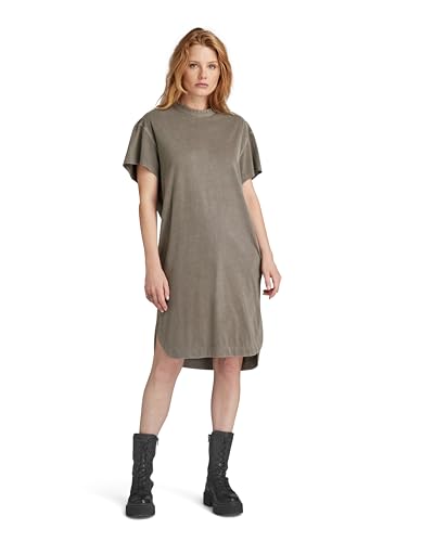 G-STAR RAW Damen Overdyed Loose T-Shirt Kleid , Braun (turf gd D24483-D610-C982), S von G-STAR RAW