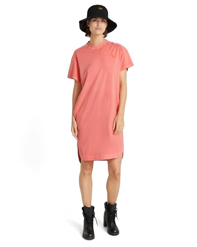 G-STAR RAW Damen Overdyed Loose T-Shirt Kleid , Rosa (flamingo gd D24483-D610-G494), S von G-STAR RAW