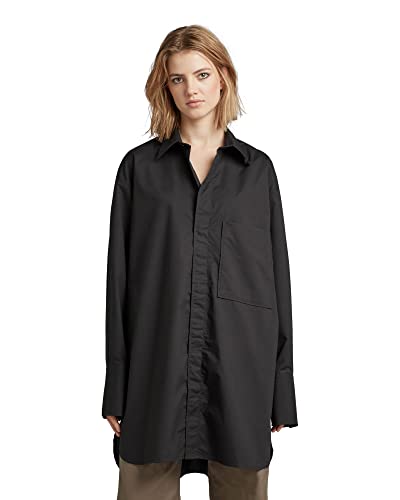 G-STAR RAW Damen Oversized Boyfriend Hemd, Schwarz (dk black D22492-D308-6484), S von G-STAR RAW