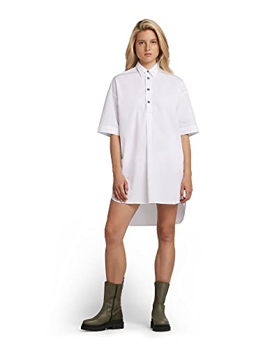 G-STAR RAW Damen Shirt Kleid, Weiß (white D21079-4481-110), XS von G-STAR RAW