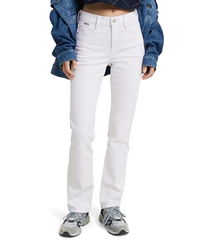 G-STAR RAW Damen Strace Straight Jeans, Weiß (paper white gd D23951-D552-G547), 23W / 30L von G-STAR RAW