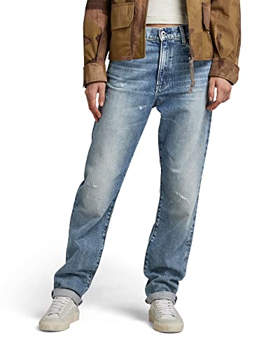 G-STAR RAW Damen Virjinya Slim Jeans, Blau (sun faded ice fog destroyed D21078-B767-C275), 28W / 28L von G-STAR RAW