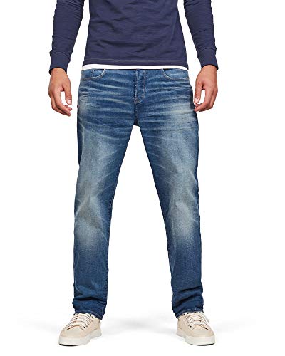 G-STAR RAW Herren 3301 Relaxed Straight Jeans, Blau (worker blue faded 51004-A088-A888), 24W / 26L von G-STAR RAW