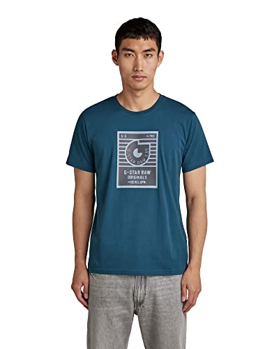 G-STAR RAW Herren Boxed High Density Graphic T-Shirt, Blau (nitro D21645-336-1861), M von G-STAR RAW