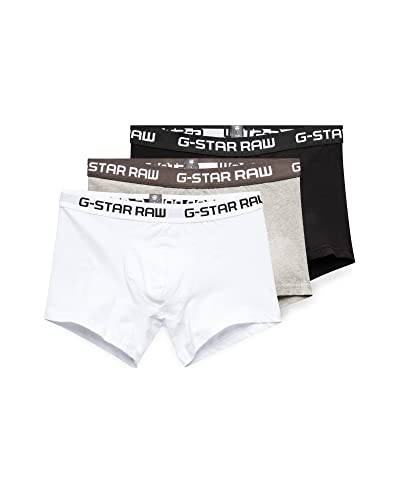 G-STAR RAW Herren Classic Trunks 3-Pack, Mehrfarben (black/grey htr/white D03359-2058-6172), XL von G-STAR RAW