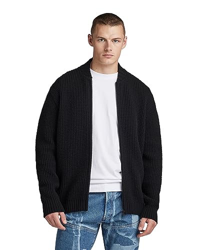 G-STAR RAW Herren Chunky zip cardigan knit, Schwarz (dk black D23533-D170-6484), XL von G-STAR RAW