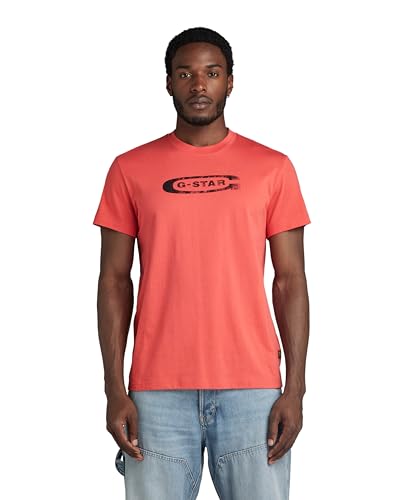 G-STAR RAW Herren Distressed Old School Logo T-Shirt, Rosa (finch D24365-336-5789), M von G-STAR RAW