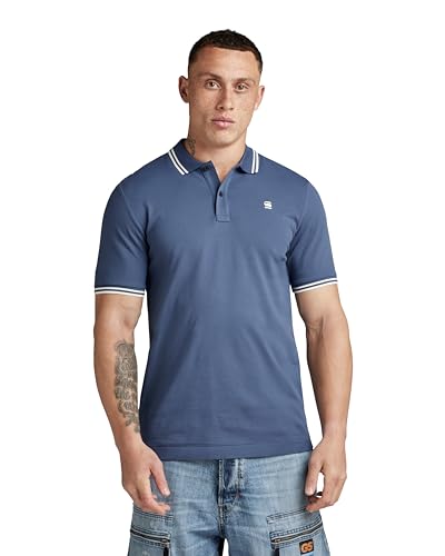 G-STAR RAW Herren Dunda Slim Stripe Poloshirt , Blau (vintage indigo D17127-5864-G278), M von G-STAR RAW