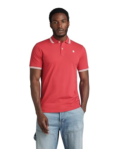 G-STAR RAW Herren Dunda Slim Stripe Poloshirt , Rosa (finch D17127-5864-5789), M von G-STAR RAW