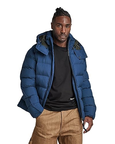 G-STAR RAW Herren G-Whistler Padded Hooded Jacke, Blau (rank blue D20100-D199-868), S von G-STAR RAW