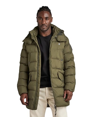 G-STAR RAW Herren G-Whistler Padded Hooded Parka, Grün (dark olive D20102-D199-C744), L von G-STAR RAW