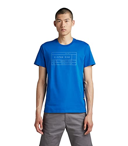 G-STAR RAW Herren Graphic 2 Pack T-Shirt, Mehrfarben (lapis blue/granite D22777-336-D948), XS von G-STAR RAW