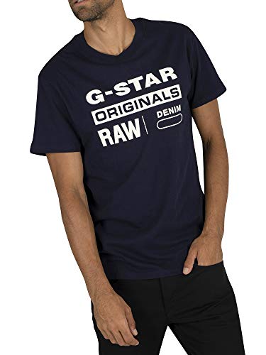 G-STAR RAW Herren Raw. Graphic T-Shirt, Blau (sartho blue D14143-336-6067), XXL von G-STAR RAW