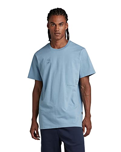 G-STAR RAW Herren Irregular Graphics Loose T-Shirt, Blau (lake D22818-C784-813), S von G-STAR RAW