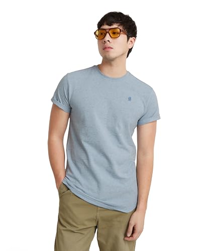 G-STAR RAW Herren Lash R T-Shirt, Mehrfarben (faze blue htr D16396-D565-C288), L von G-STAR RAW