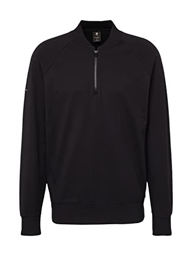 G-STAR RAW Herren Lightweight Sweatshirt Bomber Half Zip, Schwarz (caviar D22396-D136-D301), L von G-STAR RAW