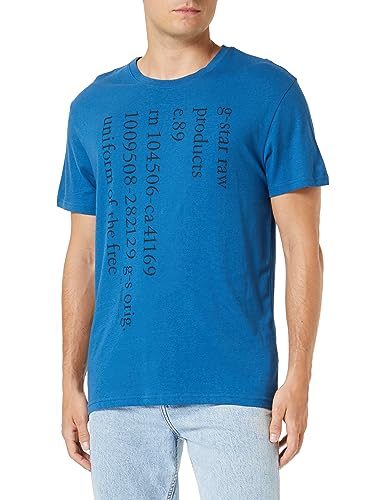 G-STAR RAW Herren Lower Case Text T-Shirt, Blau (retro blue D22381-C506-937), XL von G-STAR RAW