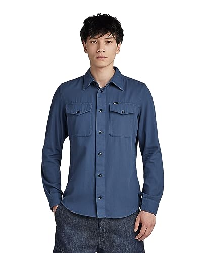 G-STAR RAW Herren Marine Slim Hemd, Blau (rank blue gd D20165-D454-G084), XS von G-STAR RAW