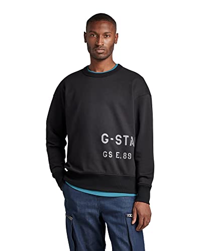 G-STAR RAW Herren Multi Graphic Oversized Sweatshirt, Schwarz (dk black D22320-A613-6484), XL von G-STAR RAW