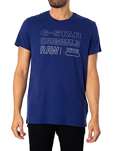 G-STAR RAW Herren Originals T-Shirt, Blau (ballpen blue D22775-C506-1822), M von G-STAR RAW