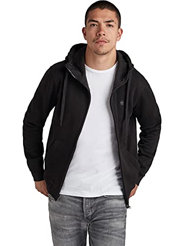 G-STAR RAW Herren Premium Core Hooded Zip Thru Sweatshirt, Schwarz (dk black D16122-C235-6484), XXL von G-STAR RAW